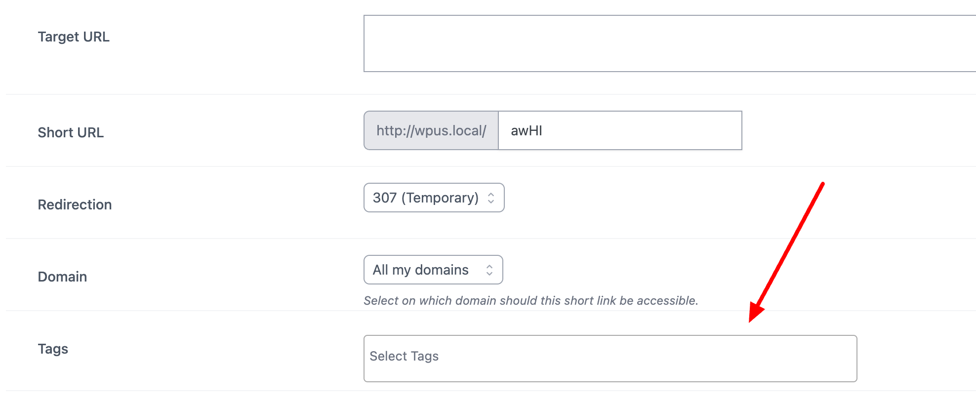 Assign Tags to Link